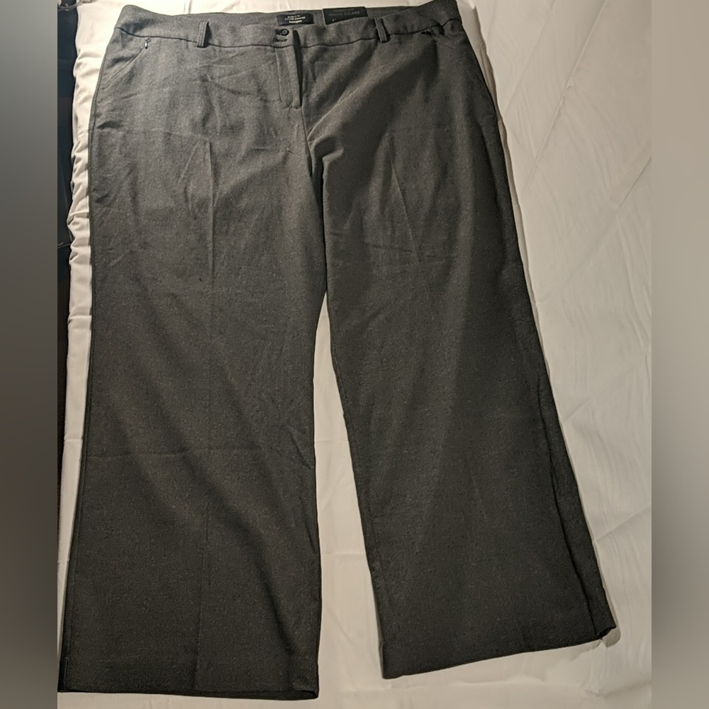 NWT Pennington's Curvy Fit grey slacks dress work pants PLUS SIZE 28 4XL 42 5470